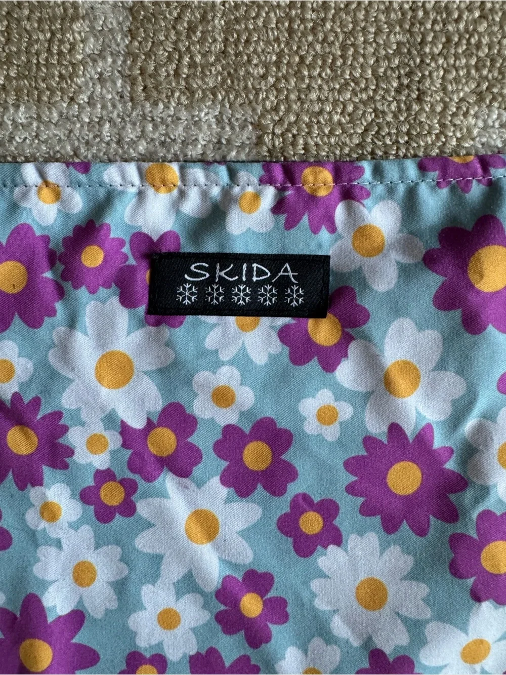 Skida Floral Fleece Lined Bandana Neck Warmer Blue Purple One Size